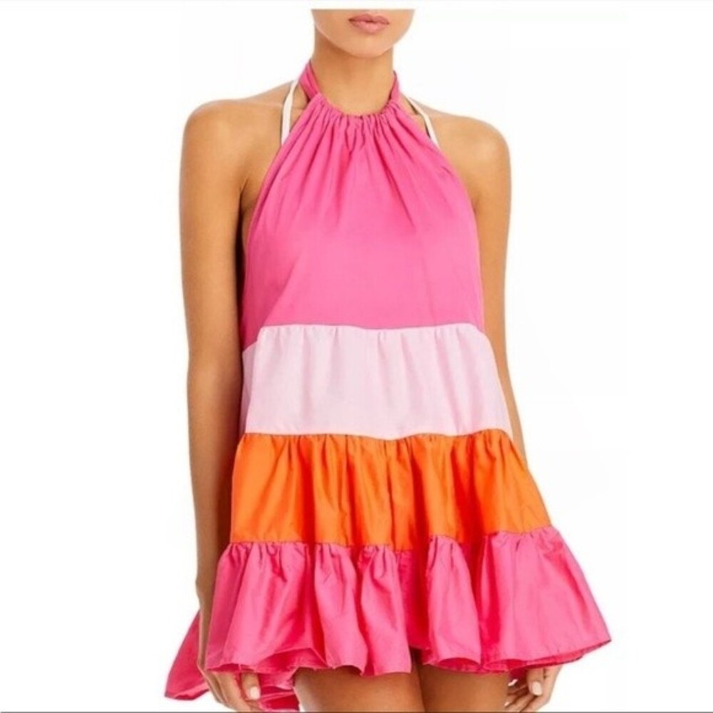 Solid & Striped Brianna Ruffle Halter Mini Summer Dress Cover Up